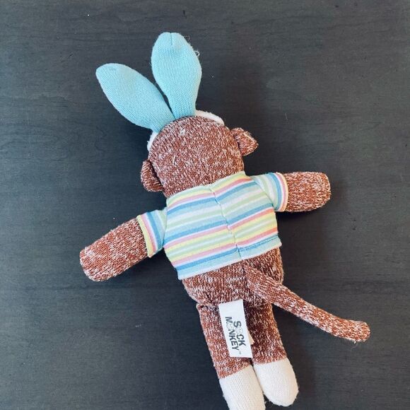 Sock Monkey Easter Plush Stuffed Animal Toy - Picture 6 of 6
